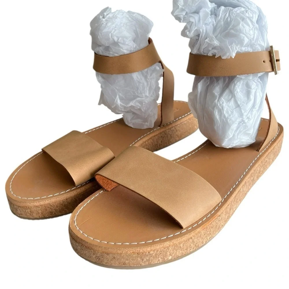 NWOT ASOS DESIGN Forlong chunky flatform cork sandals in natural UK 7/US 9